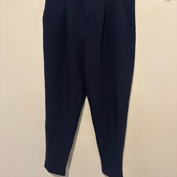 Banana Republic High-Rise Tapered Italian Wool Ankle Pant in NAVY - Picture 5 of 6